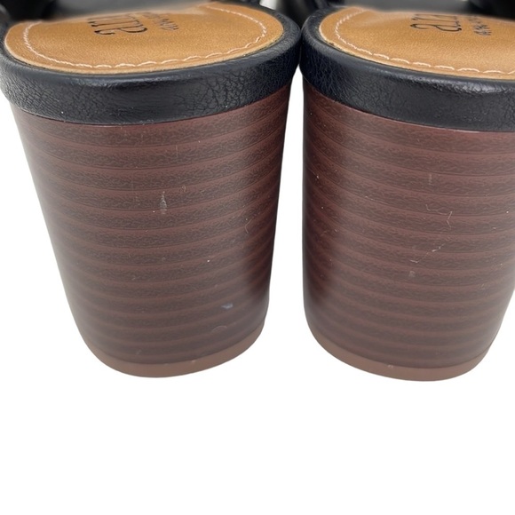 a.n.a Beach Sandals Shoes Heels NWT Open Toe Black Size 6.5 6 1/2 - Picture 10 of 13